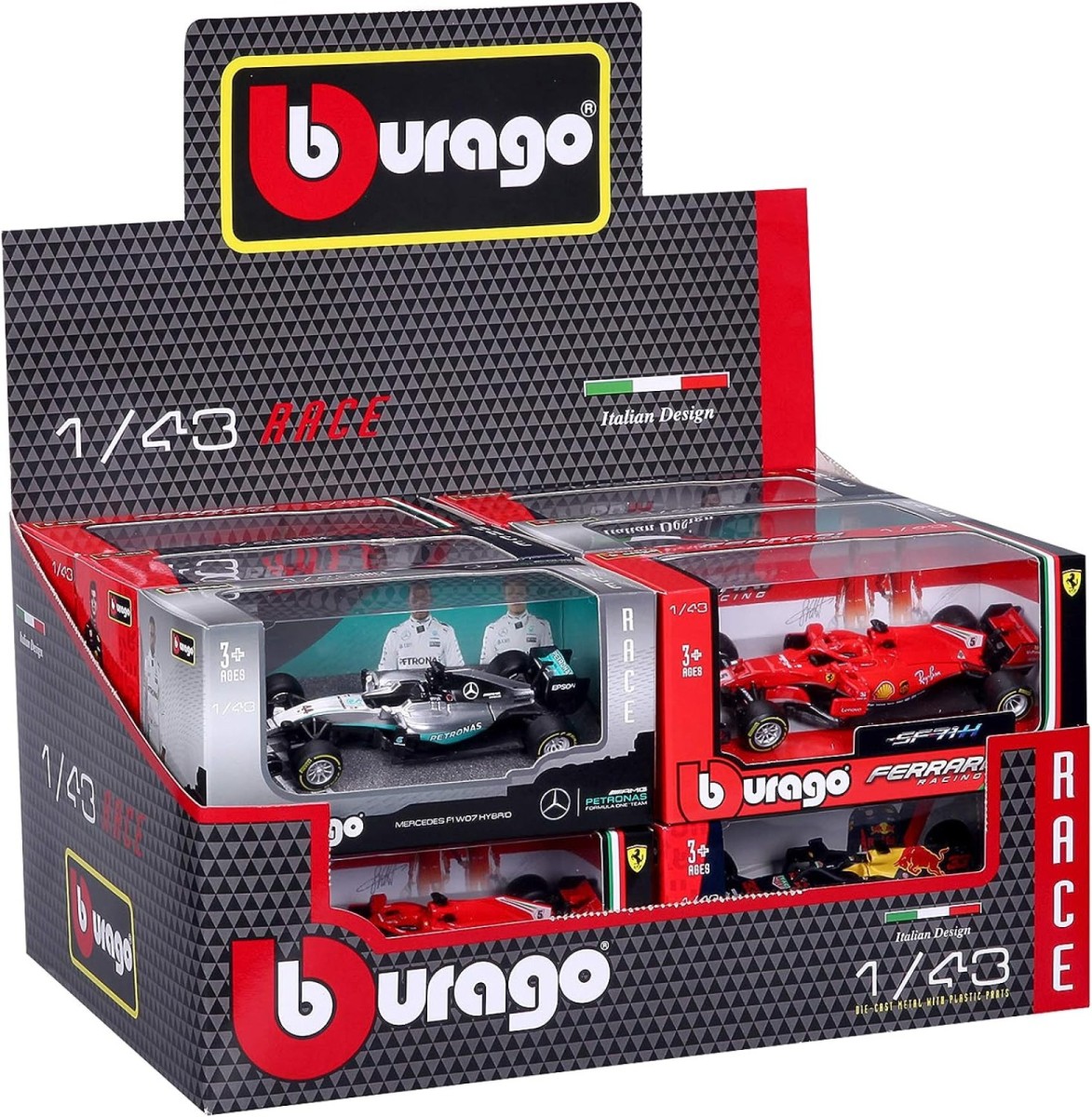 Bburago 1:43 F1 Car Assortment - Die-Cast Metal with Plastic Parts