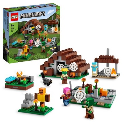 LEGO 21249 Minecraft The Building Box 4.0, Set 2in1 Build River Towers or  Cat Hut, with Alex, Steve, Creeper and Zombie Mobs Figures, Toys for Kids