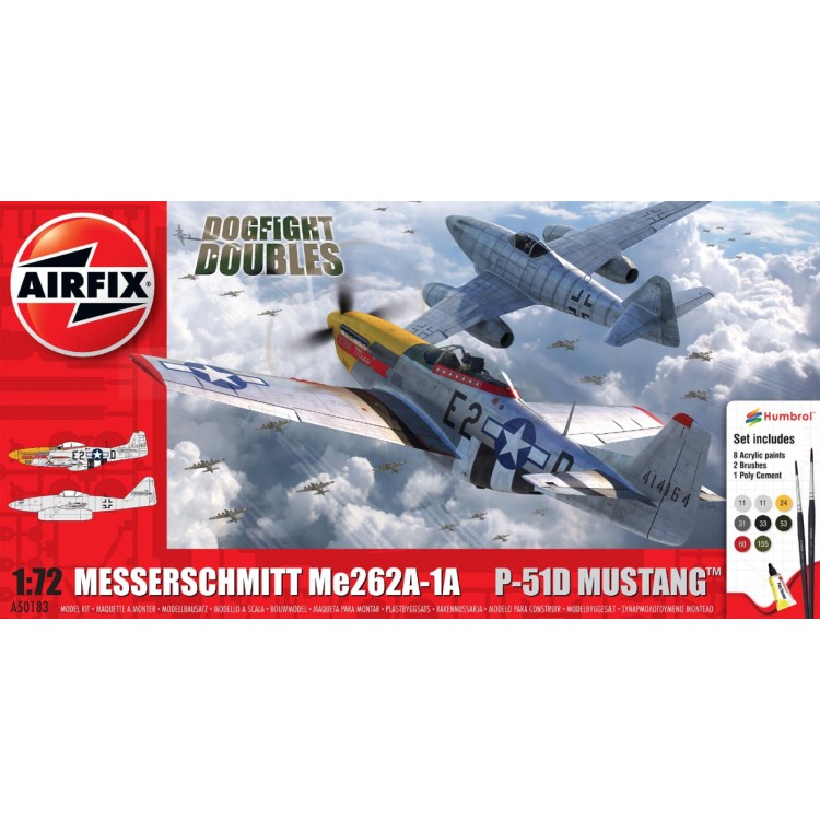 Airfix Messerschmitt Me262A-1A Vs P-51D Mustang Starter Set 1:72 A50183
