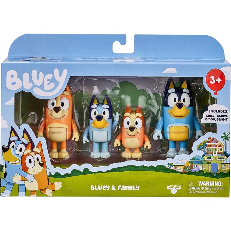 Bluey Figure 4 Pack - Bluey & Family