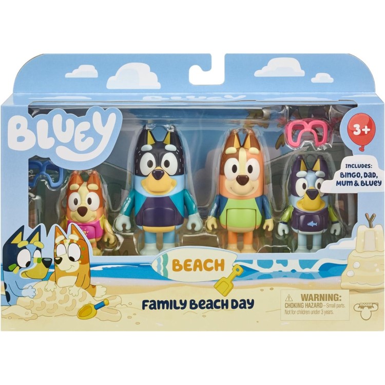 Bluey Figure 4 Pack - Family Beach Day