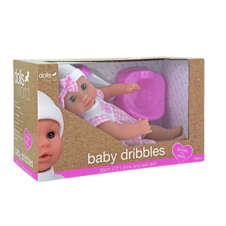 Dolls World - Baby Dribbles Drink & Wet Doll