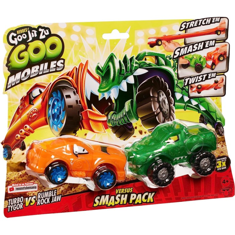 Heroes of Goo Jit Zu - Goo Mobiles Smash Up Versus Pack Assortment Turbo Tygor vs Rumble Rock Jaw