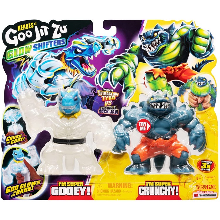Heroes of Goo Jit Zu Glow Shifters - Ultraglow Tyro Vs Shadowclaw Rock Jaw