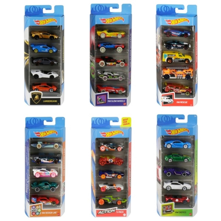 Hot Wheels 5 Assorted Cars Gift Pack - 01806