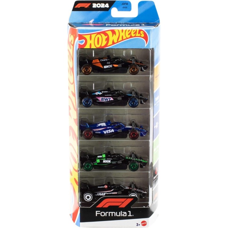 Hot Wheels 5 Assorted Formula 1 Cars Gift Pack - JGF58