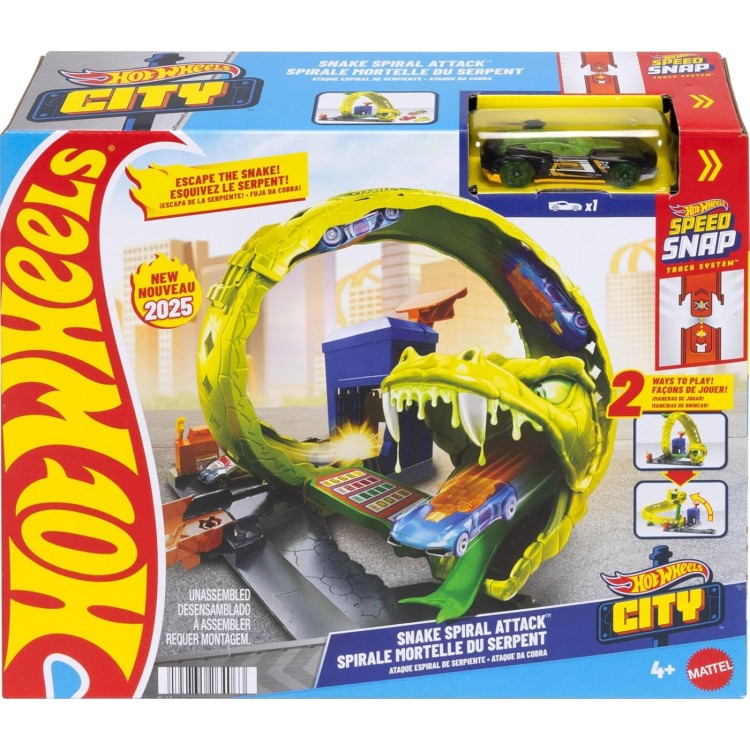Hot Wheels City Snake Spiral Attack Play Set JBM63