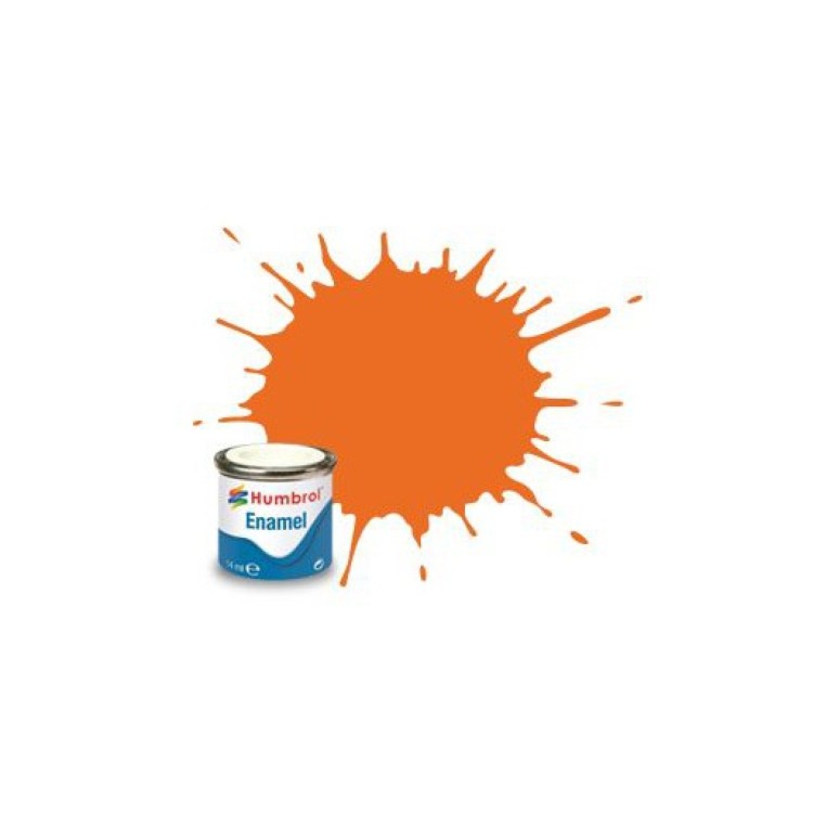 Humbrol Enamel 14ml Tinlet No 1 Gloss Orange 18 AA0196