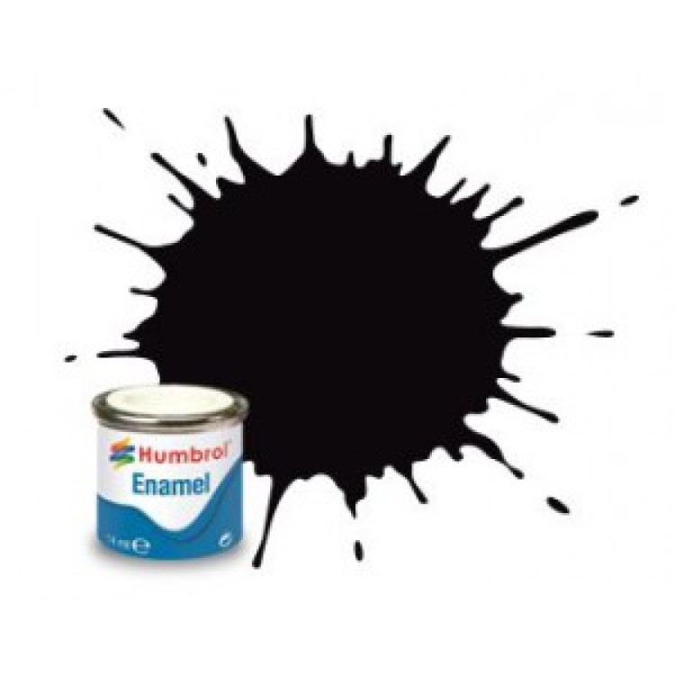 Humbrol Enamel 14ml Tinlet No 1 Metallic Black 201 AA6392