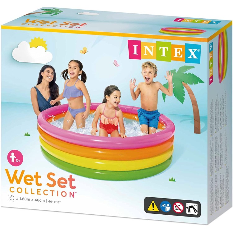 Intex Wet Set Collection Sunset Glow 4 Ring Paddling Pool 1.68m x 46cm / 66