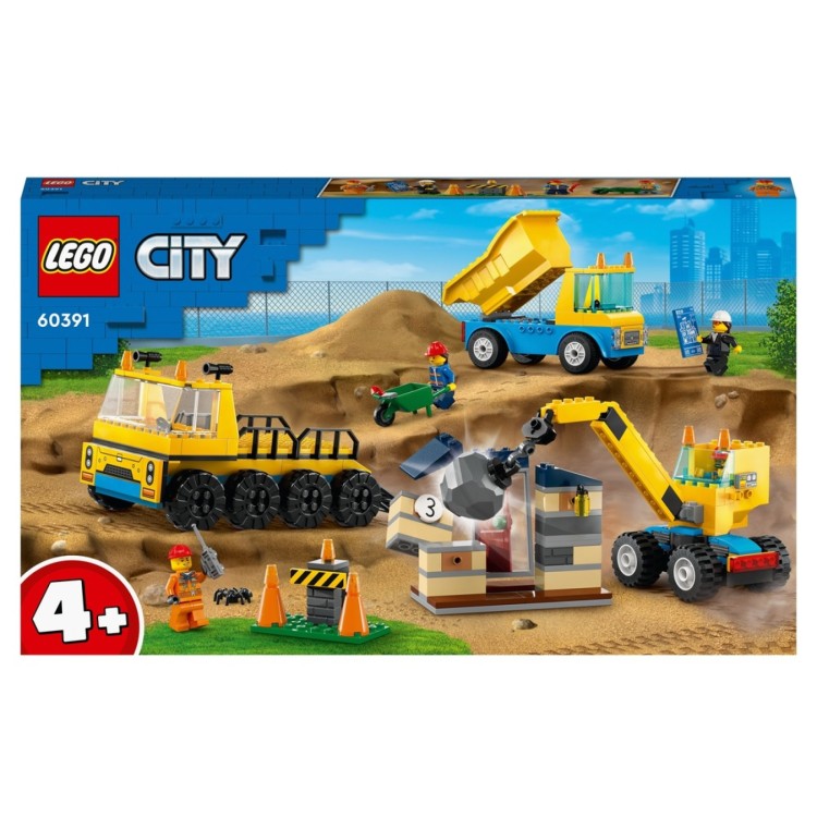 LEGO City Construction Trucks & Wrecking Ball Crane 60391