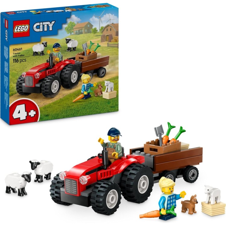 LEGO City Red Farm Tractor with Trailer 60461
