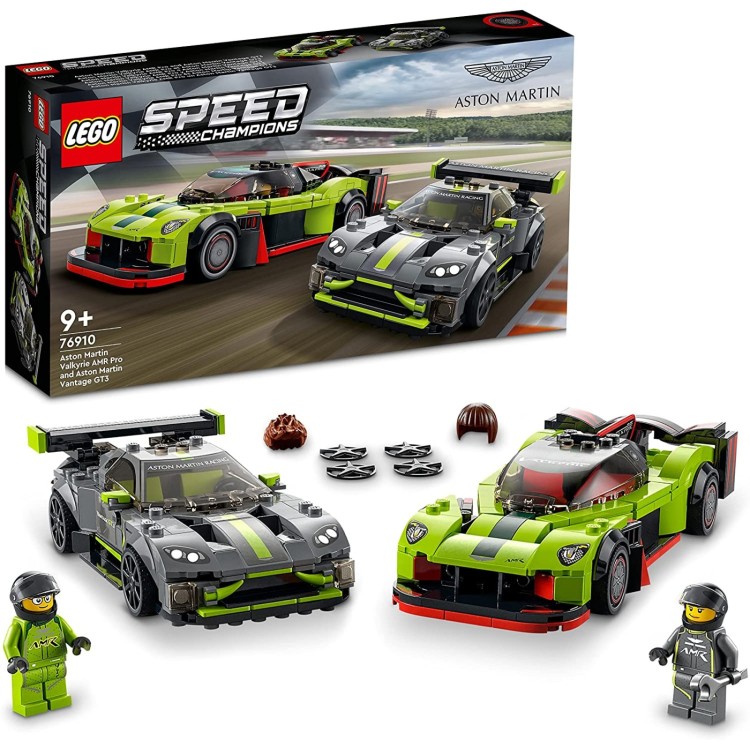 LEGO Speed Champions Aston Martin Valkyrie AMR Pro and Aston Martin Vantage GT3 76910