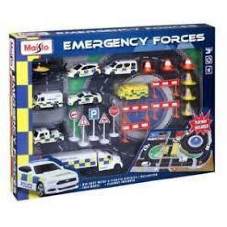 Maisto Fresh Metal Emergency Force Playset Including Playmat