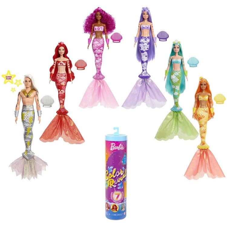 Mattel Barbie Colour Reveal Mermaid Doll Rainbow Fish Series