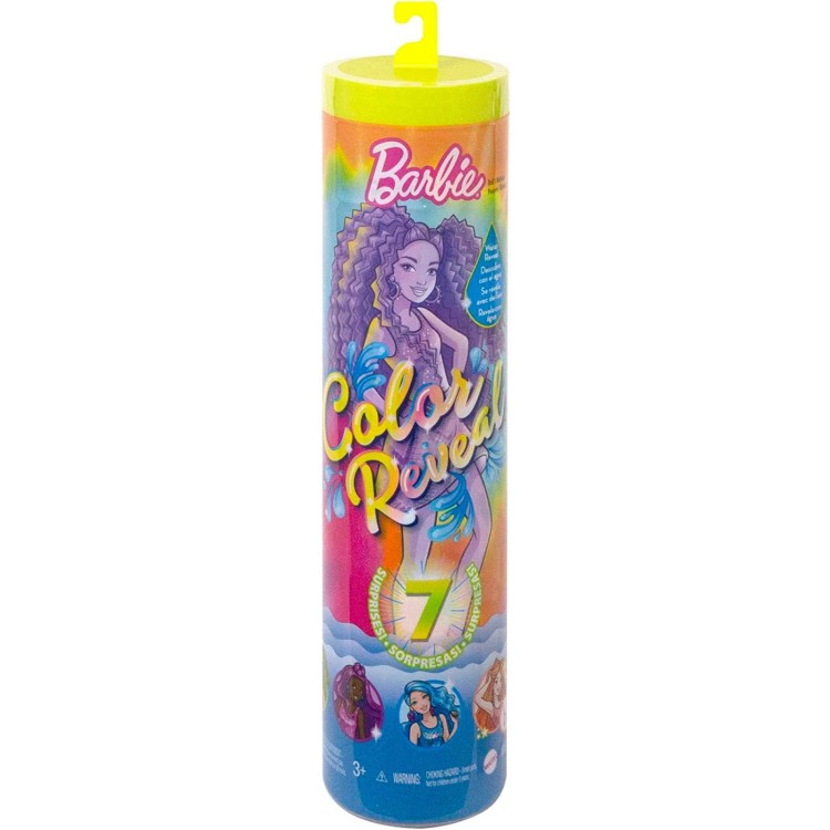 Mattel Barbie Colour Reveal Neon Tie-Dye Doll Rainbow Shirt Series HDN72