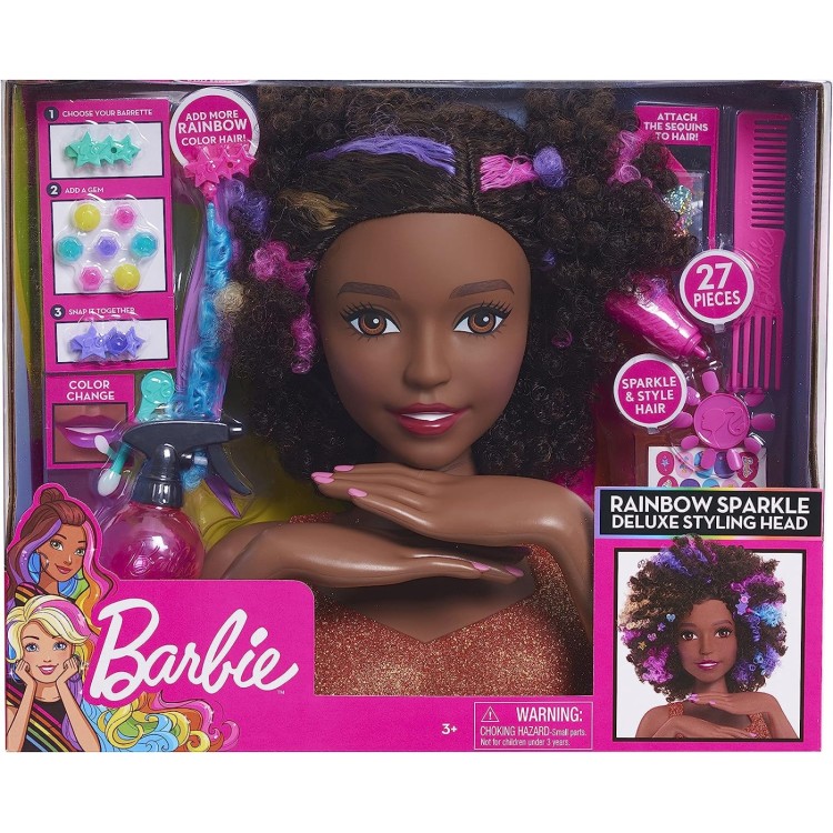 Mattel Barbie Rainbow Sparkle Deluxe Styling Head