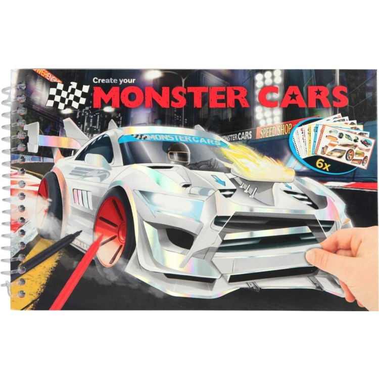 Monster Cars Create Your Own Colouring & Colouring Book