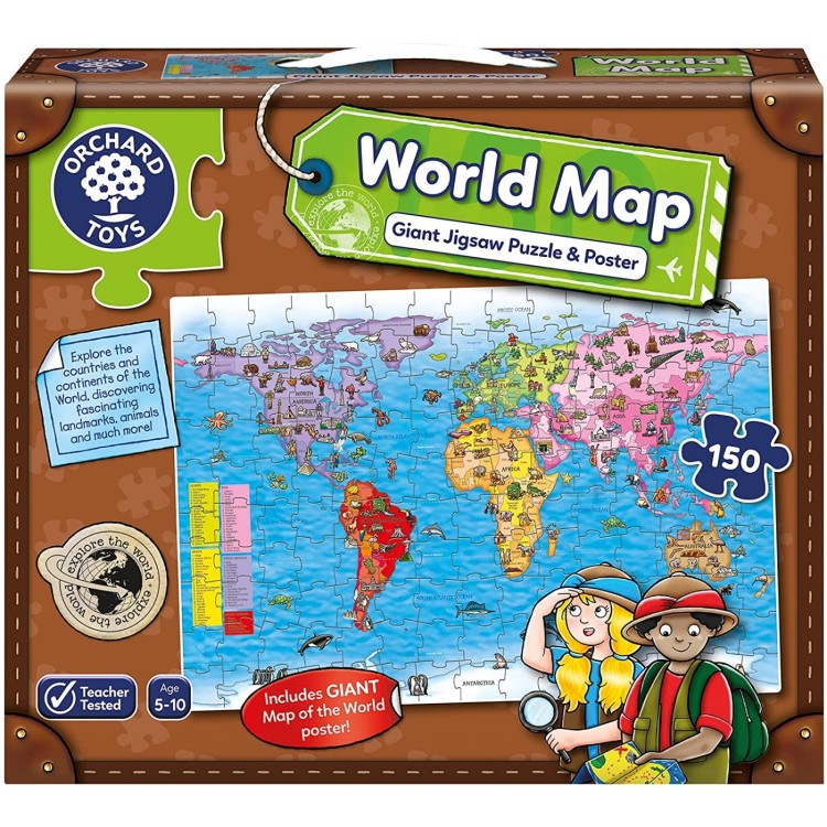 Orchard Toys World Map Giant Jigsaw Puzzle and Poster (150 Pieces)