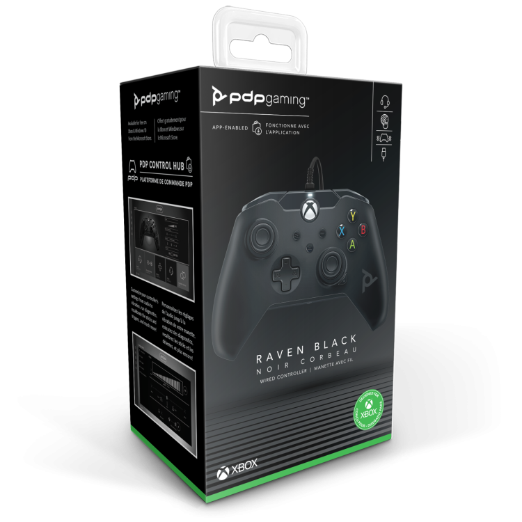 PDP Raven Black Wired Controller for XBOX