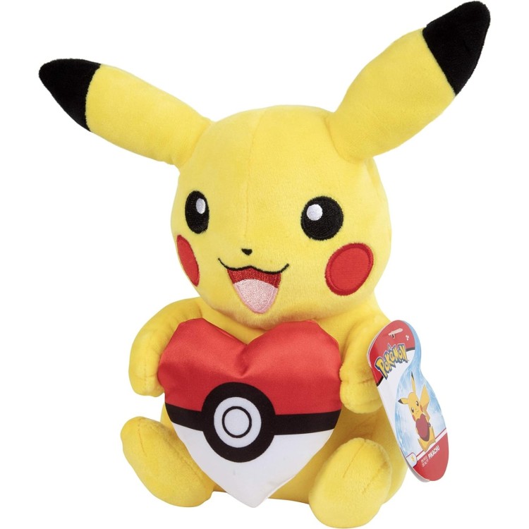 Pokemon 8 Plush Pikachu Heart Pokeball 97793 Game On Toymaster Store