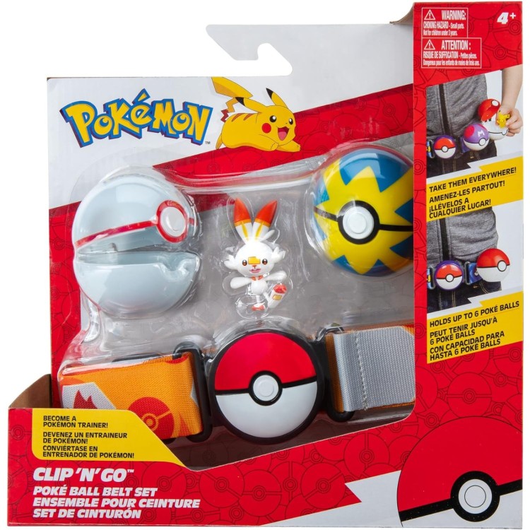 Pokemon Clip'N'Go - Poke Ball Belt Set Scorbunny - PKW2716