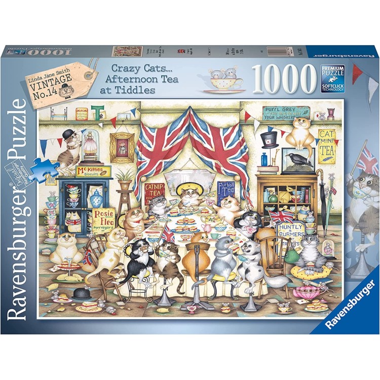 Ravensburger Crazy Cats... Afternoon Tea at Tiddles 1000 Piece Jigsaw