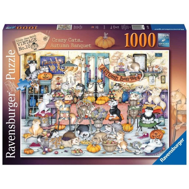 Ravensburger Crazy Cats Autumn Banquet 1000 Piece Jigsaw Puzzle