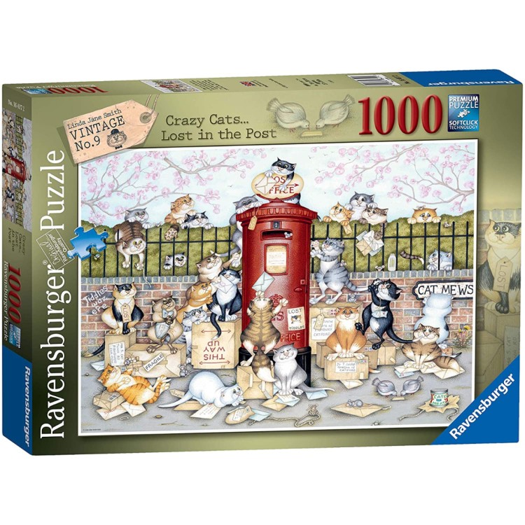 Ravensburger Linda Jane Smith Vintage No.9 Crazy Cats Lost in the Post 1000 Piece Jigsaw