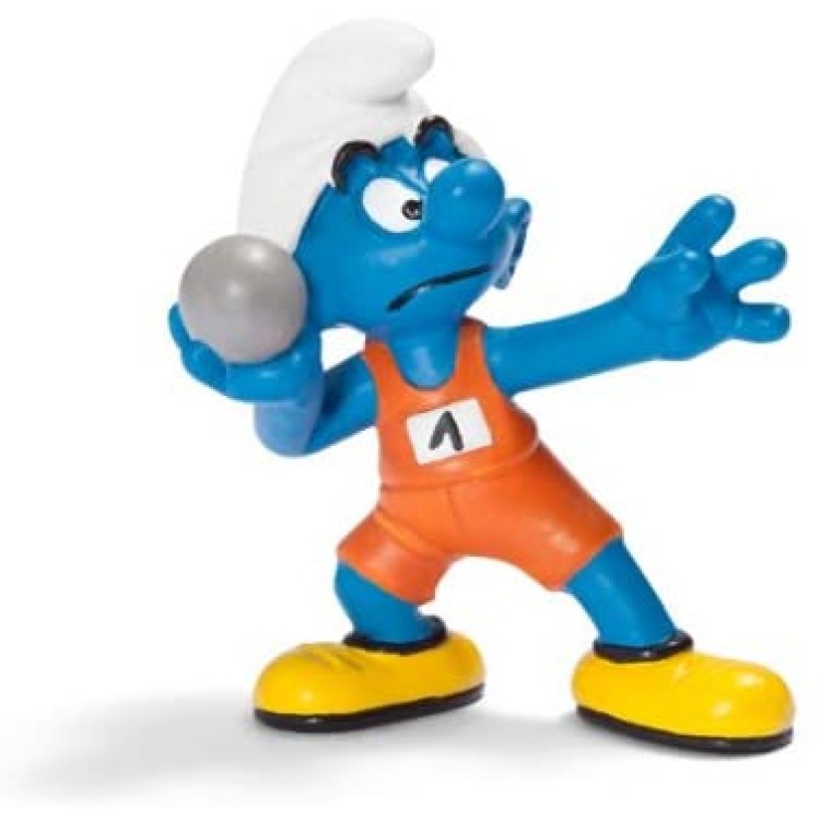 Schleich Shotputter Smurf Figure 20742