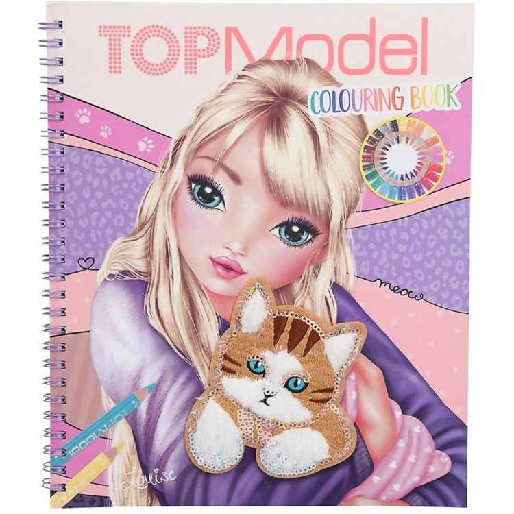 TOPModel Colouring Book Cat with Fur and Sequins
