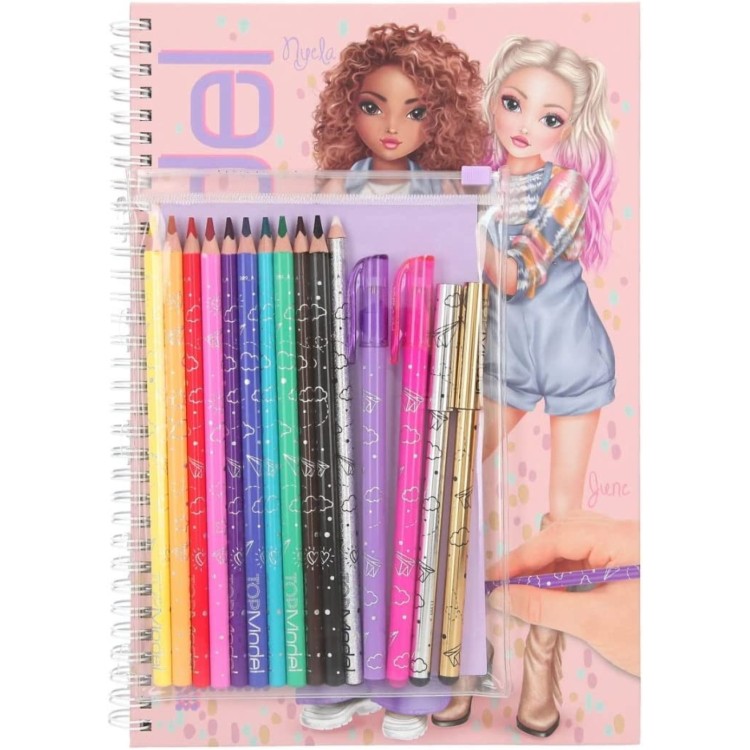 TOPModel Colouring Book with Pen & Pencil Set