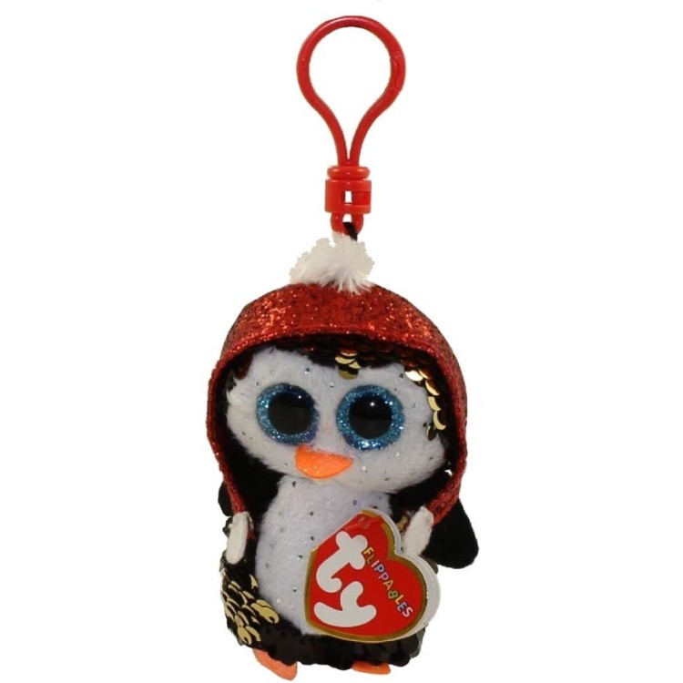 Ty Beanie Boo Flippable Key Clip Plush Gale Penguin 3.5