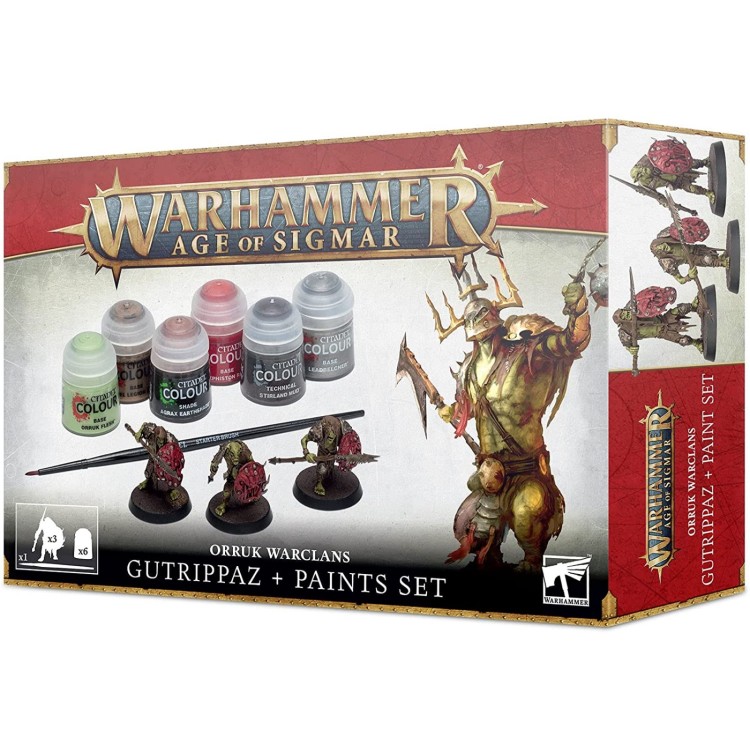 Warhammer Age of Sigmar Orruk Warclans Gutrippaz & Paints Set 2021
