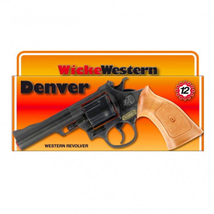 Wicke Western Denver Black Western Revolver - 12 Shot Cap Gun