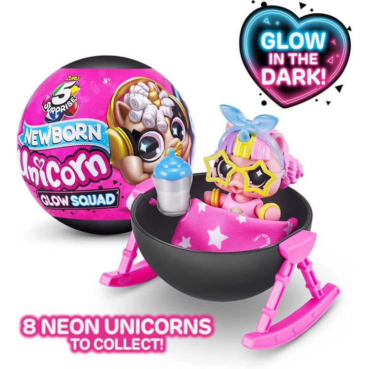 Zuru 5 Surprise Newborn Unicorn Glow Squad Series 1